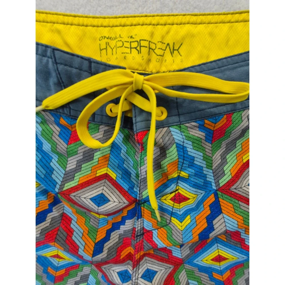 O'Neill Hyperfreak Board Shorts Geometric Print Multi Color Men's 33